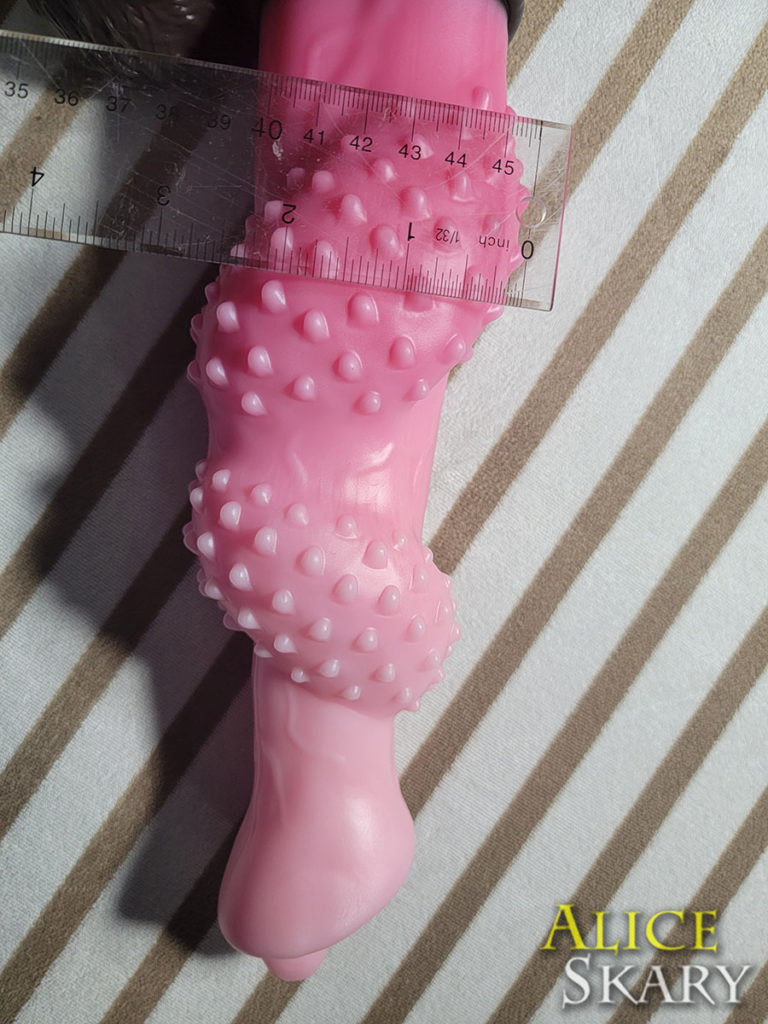 The stud-covered knots on the Flamberge dildo are formidably beautiful